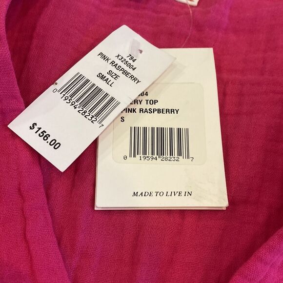 NEW XIRENA 100% Cotton Gauze Avery Top Size Small Gauze V-Neck Top Coral Rose S - Picture 9 of 10